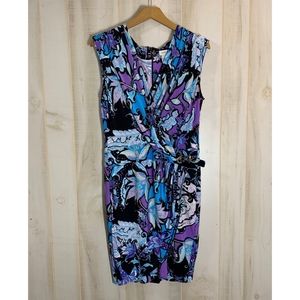 Cache Purple Blue Faux Wrap Dress 10
